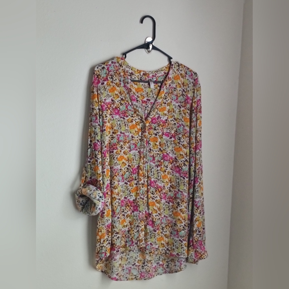 Kut from the Kloth Blouse Women Large Multicolor Bohemian Artsy Academia  Casual